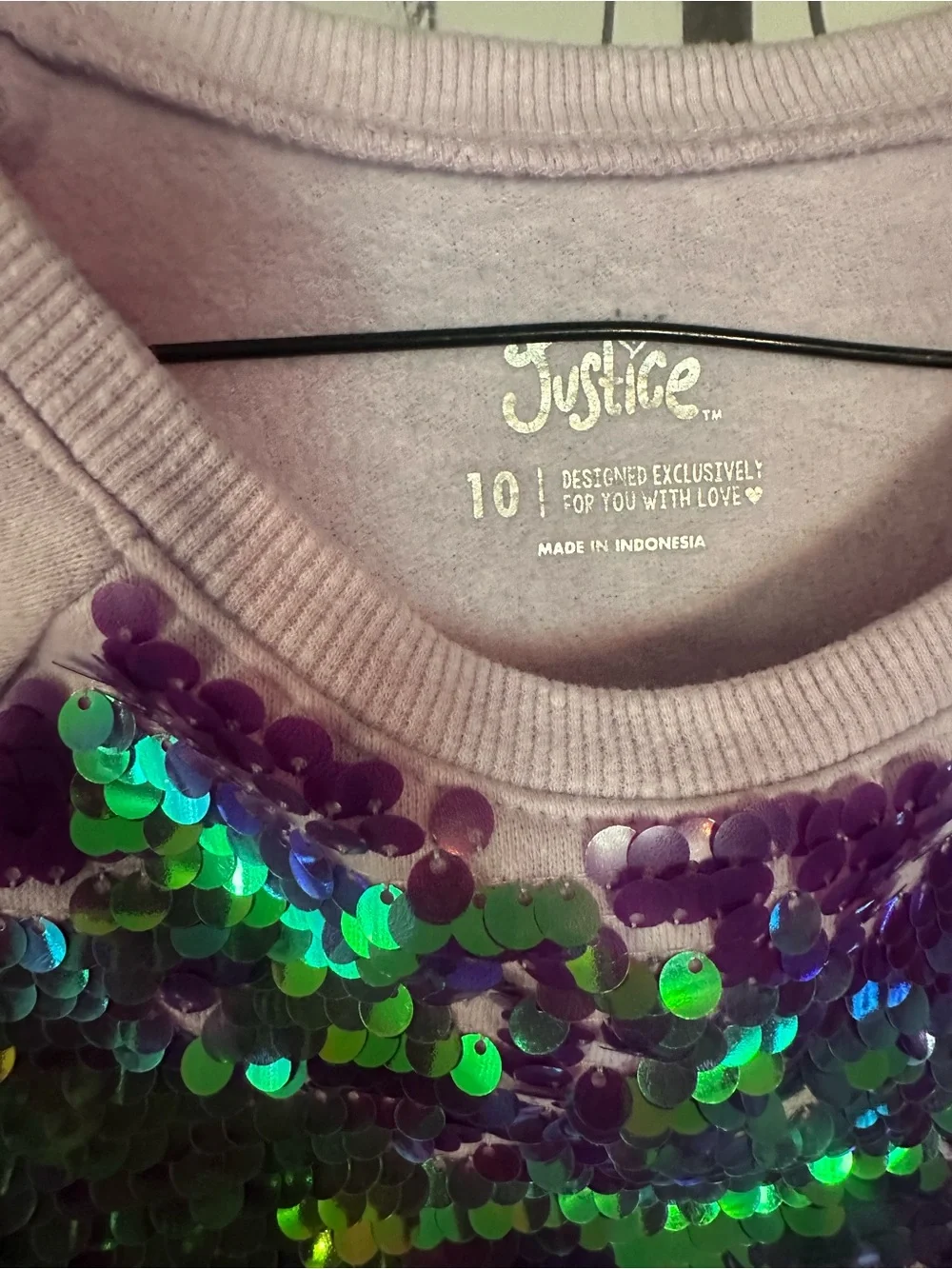 Justice Lilac Sweatshirt with Green & Purple Reversible Sequins